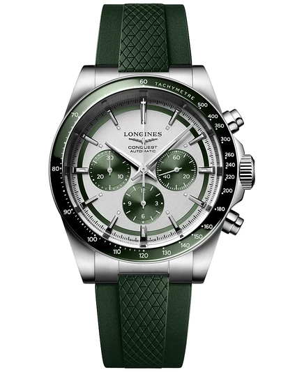 Мужские автоматические часы Longines Conquest 42 мм, зеленый