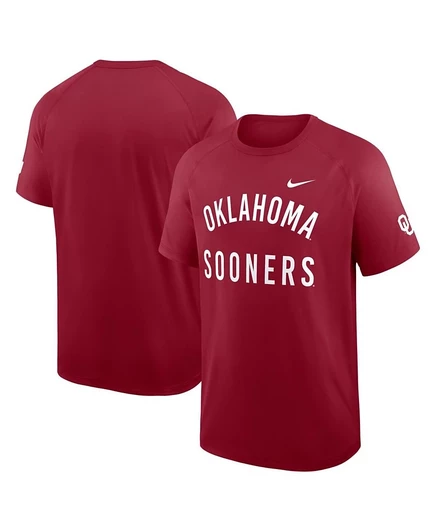 Мужская футболка премиум-класса Nike Crimson Oklahoma Sooners Ready Raglan Premium Performance
