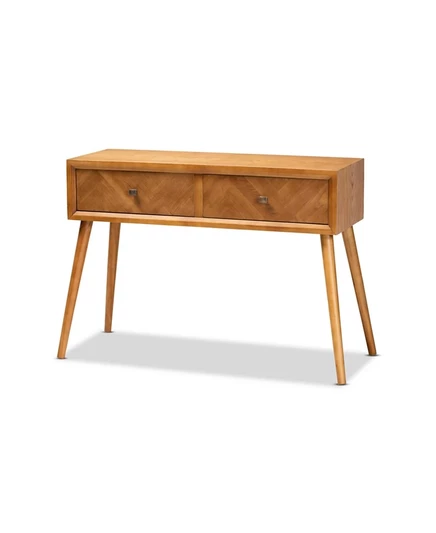 Консольный стол Baxton Studio Mae, 2 ящика, коричневый