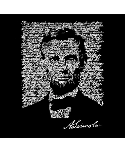 Мужская футболка Word Art в стиле поп-арт из Лос-Анджелеса - Авраам Линкольн black