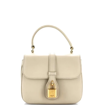 Женская сумка Celine Mini Tabou кожаная, бежево-коричневая