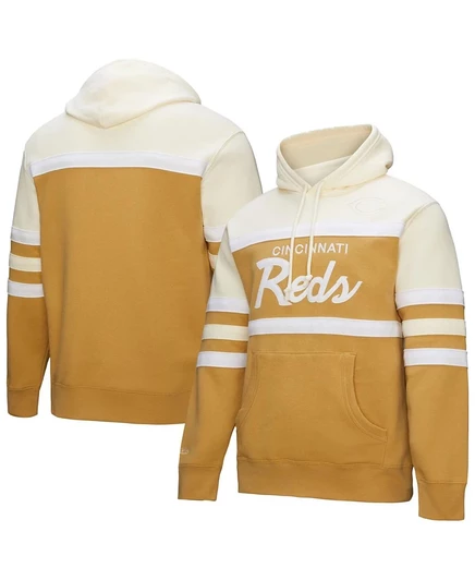 Мужское худи Mitchell & Ness Cincinnati Reds, бежево-кремовое