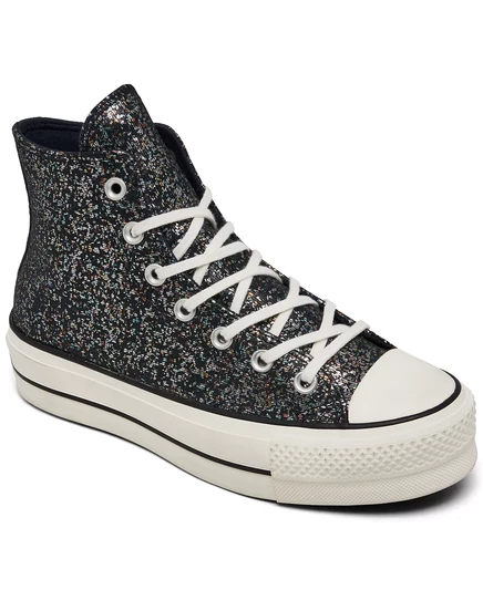 Повседневные парусиновые кроссовки Converse Womens Chuck Taylor All Star Lift на платформе с высоким берцем от Finish Line void/egret