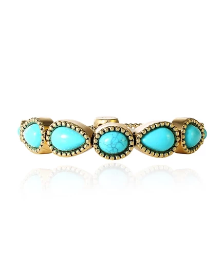 Женский браслет Jessica Simpson лариат с бирюзой, позолоченный