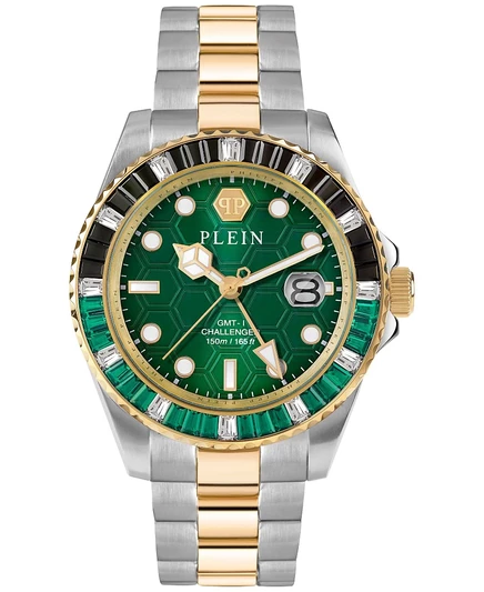 Мужские часы Philipp Plein с двухцветным браслетом GMT из нержавеющей стали 44mm multi