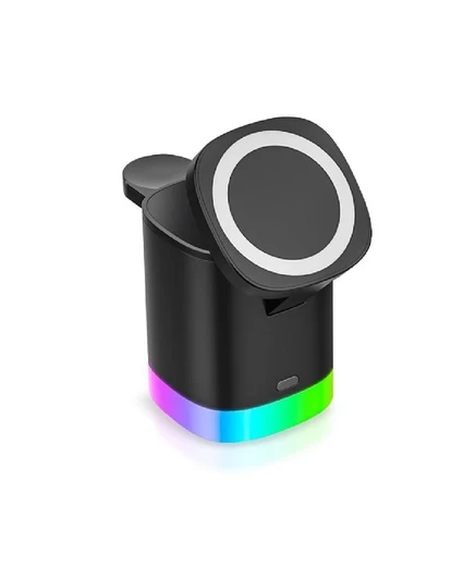Зарядная станция RCA RGB беспроводная 3-в-1 для iPhone, Apple Watch и AirPods, черная