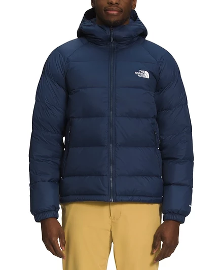 Мужская стеганая пуховая куртка-фугу The North Face от Hydrenalite DWR с капюшоном синего цвета