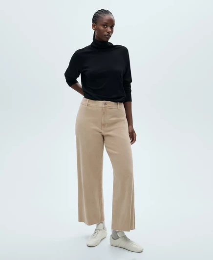 Женские джинсы-кюлоты Catherin Culotte с высокой посадкой от Mango sand