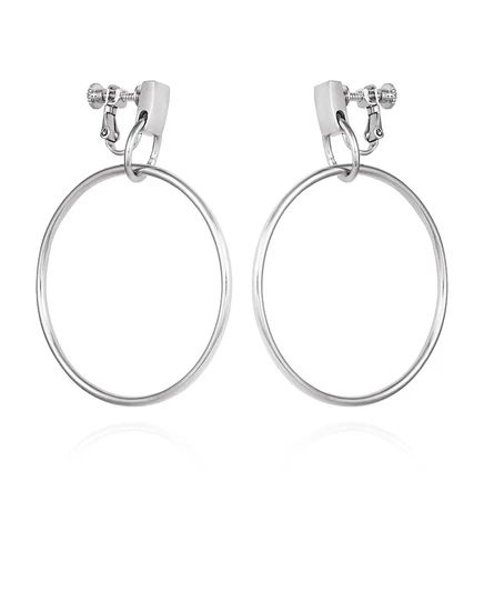 Серьги-кольца-клипсы Vince Camuto серебристого цвета