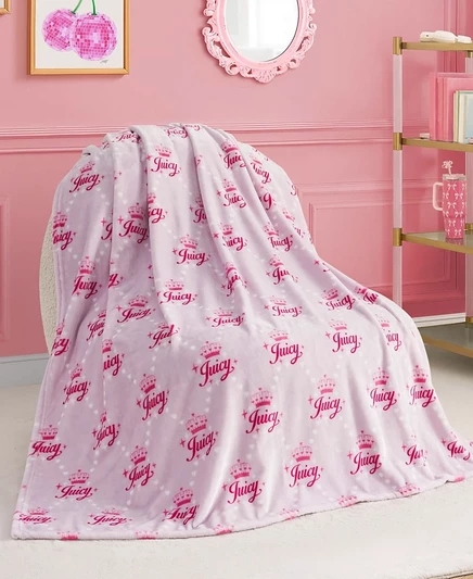 Детский плюшевый плед Juicy Couture 127×178 см, фиолетовый
