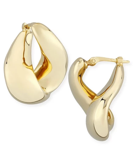 Серьги-кольца Macy's с перекидной застежкой, золото 585 пробы