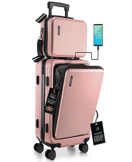 Чемодан ручной клади TravelArim 22″ жесткий, розовый