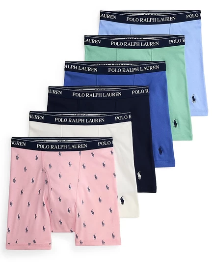 Мужские трусы-боксеры Polo Ralph Lauren классического кроя, 5+1 Бонусный набор multi