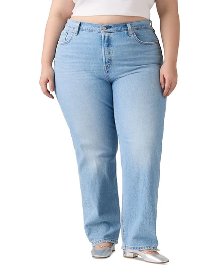 Женские джинсы Levi's 501 прямые, больших размеров, синие