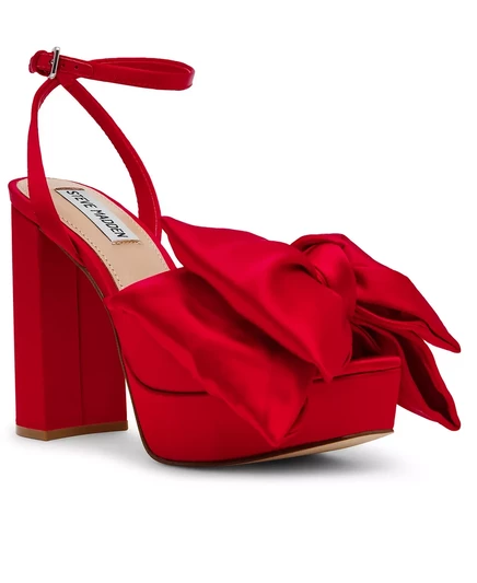 Женские босоножки Steve Madden на платформе Livley с бантом из двух частей red satin
