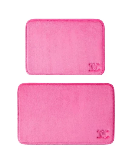 Стеганый коврик для ванной из пены с эффектом памяти Juicy Couture Gothic Initials, 2 предмета, розовый