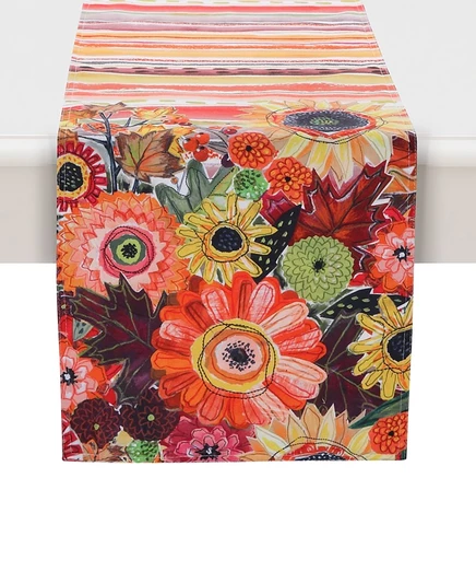 Дорожка для стола Laural Home Harvest Snippets 33×183 см, многоцветная