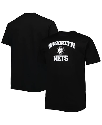 Мужская черная футболка Brooklyn Nets Big and Tall с изображением сердца и души black