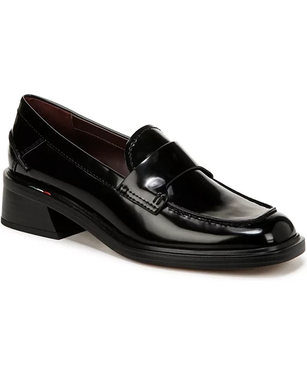  Женские мокасины Gabriella на блочном каблуке black faux leather
