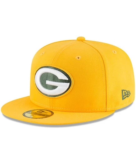 Мужская кепка New Era Gold Green Bay Packers Omaha 59Fifty золотистого цвета