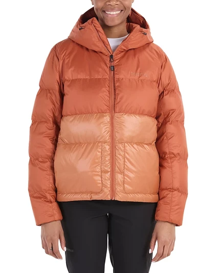 Женский пуховик Marmot Guides короткий с капюшоном, красный