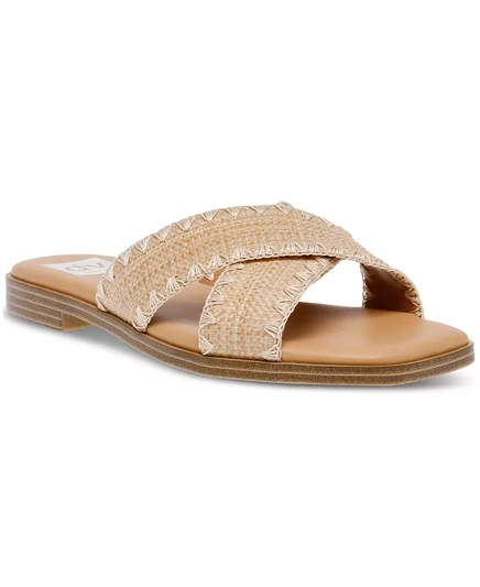  Женские босоножки на плоской подошве Miguel Crisscross natural raffia