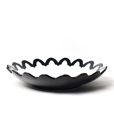 Тарелка для пасты Coton Colors Arabesque Scallop 36 см, черная