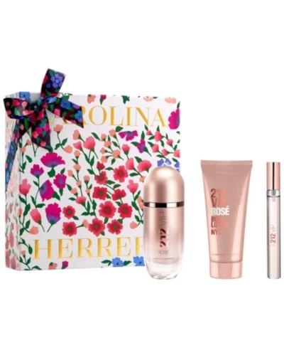 Подарочный набор парфюмерной воды Carolina Herrera 3 шт. 212 VIP Rosé без цвета