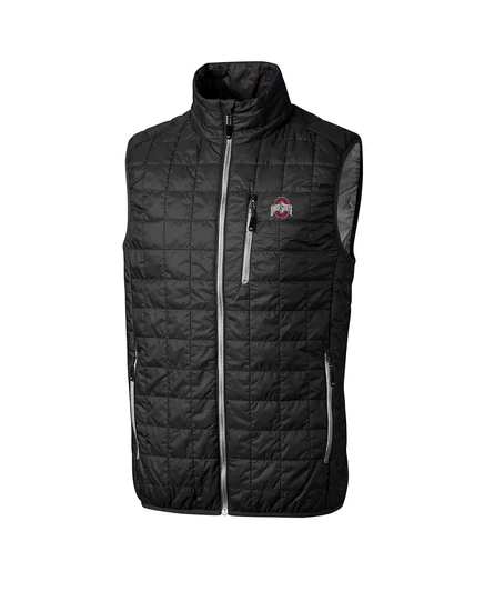 Мужской черный жилет Cutter & Buck от Ohio State Buckeyes Rainier на молнии black