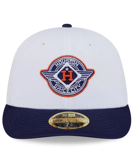 Мужская белая / темно-синяя шляпа New Era Houston Astros 2025 City Connect для тренировок по бейсболке с низким профилем, 59-футовая приталенная шляпа white, navy