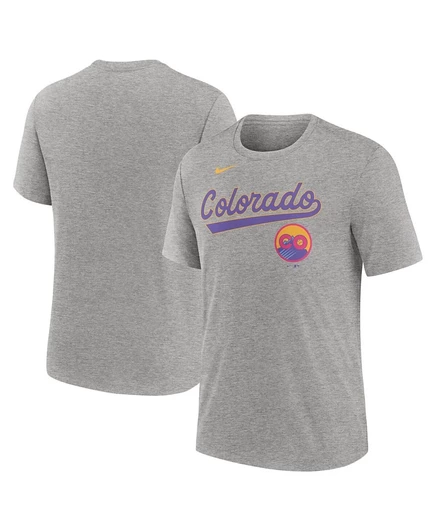Мужская трехслойная футболка Nike Heather Charcoal Colorado Rockies 2025 City Connect от Nike gray