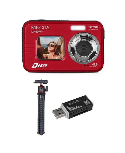Камера Minolta MN50WP водонепр., двухэкр., красная