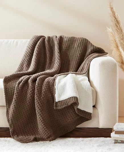 Плед Madison Park Rowan, 127×152 см, коричневый