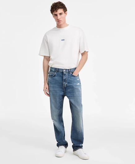 Мужские джинсы Hugo Boss Nate прямого кроя, серые