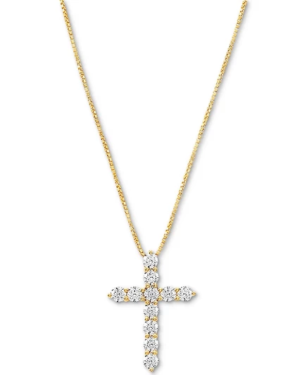 Кулон Arabella крест 18″ позолоченный с куб. цирконием