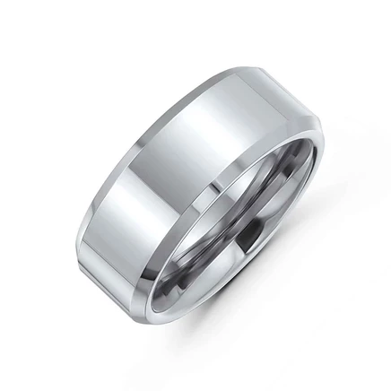 Кольцо Bling Jewelry титановое 8 мм, серебристое