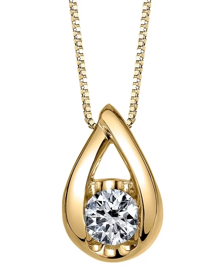 Подвеска Sirena Diamond с бриллиантом 0,1 карата, желтое золото