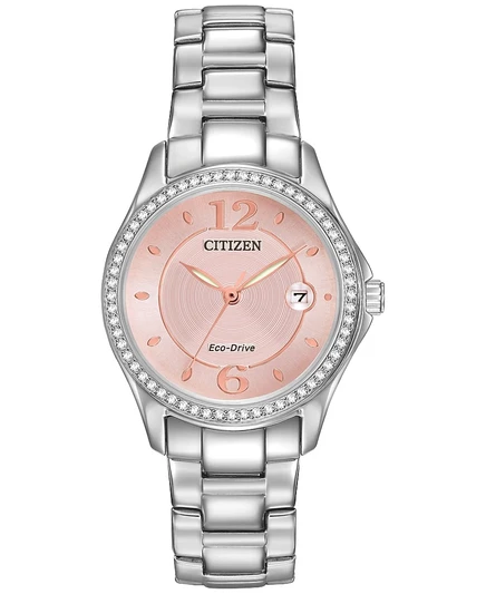 Женские часы Citizen FE1140-86X, 29 мм, розовый циферблат