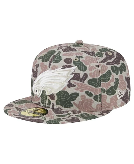 Мужская кепка New Era 59FIFTY Philadelphia Eagles в гео-камуфляже, зеленая