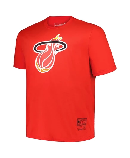 Мужская красная футболка Mitchell & Ness с логотипом Miami Heat Big Tall Hardwood Classics в винтажном стиле от Mitchell & Ness red