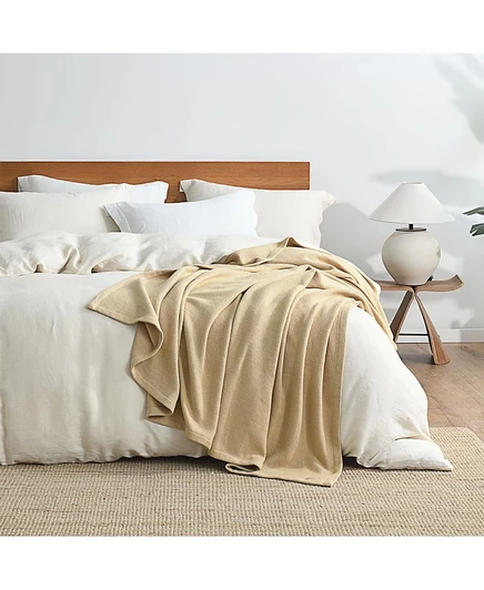 Плед Egyptian Linens Jacquard 127×178 см, бежевый