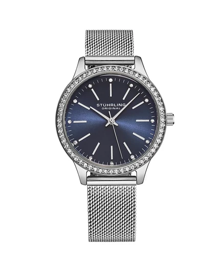Женские часы Stuhrling с кристаллами, серебристые