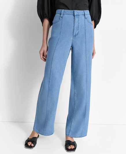  Женские джинсы со средней посадкой и широкими штанинами DKNY montauk wash