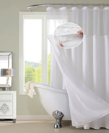 Штора для душа Spa 251 вафельная с подкладкой, 178×183 см, белая