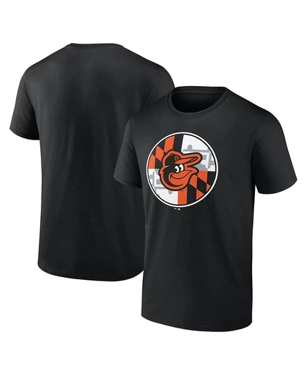 Мужская черная футболка Baltimore Orioles от бренда Fanatics Mto Label black