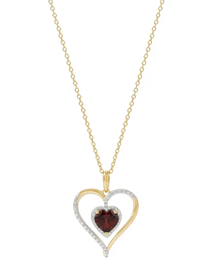 Подвеска Macy's «Сердце» 46 см, позолоченное серебро, красная
