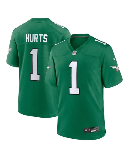 Мужская футболка Nike Jalen Hurts Kelly Green Philadelphia Eagles  kelly green