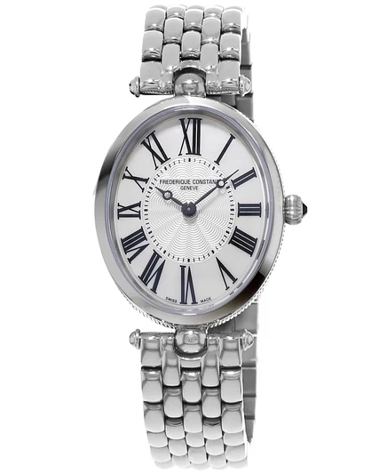 Женские швейцарские часы-браслет из нержавеющей стали Frederique Constant в стиле ар-деко, серебро, 30x25 мм