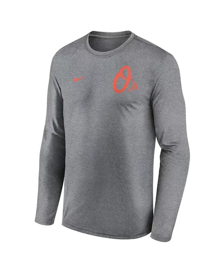 Мужская футболка с длинным рукавом Nike Heather Charcoal Baltimore Orioles 2-Hit Legend Performance от Nike heather charcoal