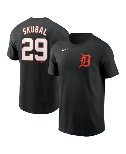 Мужская футболка Nike Tarik Skubal Black с названием и номером Detroit Tigers Fuse, черная
